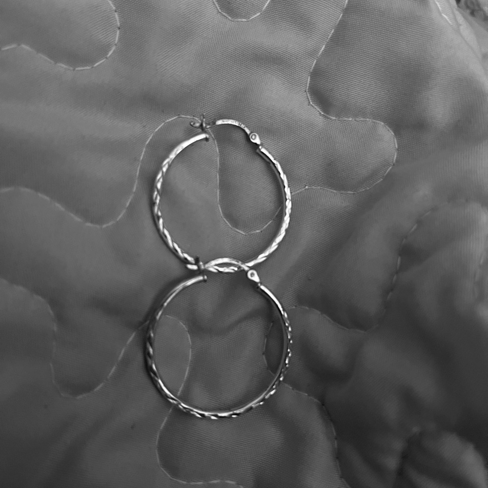 Vintage sterling silver hoop earrings